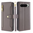 For Google Pixel 9 Pro XL Sheep Texture Cross-body Zipper Wallet Leather Phone Case(Grey) - Google Cases by PMC TechLife | Online Shopping South Africa | PMC TechLife | Buy Now Pay Later Mobicred