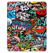 For iPad Air 13 2024 Custer Painted 3-Fold Holder Smart Leather Tablet Case with Pen Tray(Graffiti)