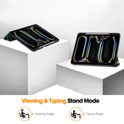For iPad Pro 13 2024 Custer Painted 3-Fold Holder Smart Leather Tablet Case with Pen Tray(Graffiti)