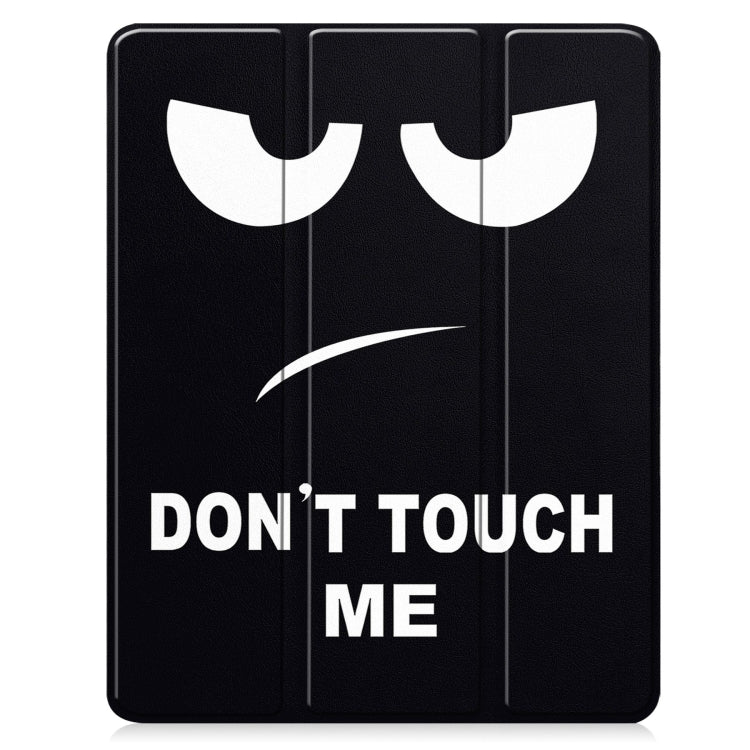 For iPad Pro 13 2024 Custer Painted 3-Fold Holder Smart Leather Tablet Case with Pen Tray(Big Eye ME)