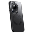 For Huawei Pura 70 Ultra Frosted 360 Rotating Holder Magnetic Full Coverage Shockproof Phone Case(Black) - Huawei Cases by PMC TechLife | Online Shopping South Africa | PMC TechLife | Buy Now Pay Later Mobicred