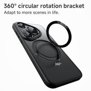 For Huawei Pura 70 Ultra Frosted 360 Rotating Holder Magnetic Full Coverage Shockproof Phone Case(Black)