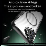 For iPhone 16 Carbon Fiber Texture MagSafe Translucent Phone Case(Green)