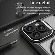 For iPhone 16 Pro Carbon Fiber Texture MagSafe Translucent Phone Case(Blue)