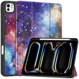 For iPad Pro 11 2024 Custer Painted 3-Fold Holder Smart Leather Tablet Case with Pen Tray(Milky Way Nebula) - iPad Pro 11 2024 Cases by PMC TechLife | Online Shopping South Africa | PMC TechLife | Buy Now Pay Later Mobicred
