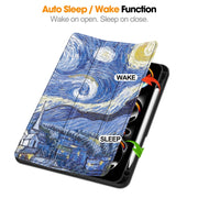 For iPad Pro 11 2024 Custer Painted 3-Fold Holder Smart Leather Tablet Case with Pen Tray(Starry Sky)