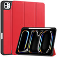 For iPad Pro 11 2024 Custer TPU Pure Color 3-Fold Holder Smart Leather Tablet Case with Pen Tray(Red) - iPad Pro 11 2024 Cases by PMC TechLife | Online Shopping South Africa | PMC TechLife | Buy Now Pay Later Mobicred