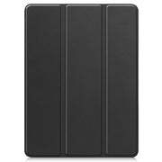 For iPad Pro 11 2024 Custer TPU Pure Color 3-Fold Holder Smart Leather Tablet Case with Pen Tray(Black)