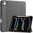 For iPad Pro 11 2024 Custer TPU Pure Color 3-Fold Holder Smart Leather Tablet Case with Pen Tray(Grey) - iPad Pro 11 2024 Cases by PMC TechLife | Online Shopping South Africa | PMC TechLife | Buy Now Pay Later Mobicred