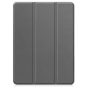 For iPad Pro 11 2024 Custer TPU Pure Color 3-Fold Holder Smart Leather Tablet Case with Pen Tray(Grey)