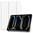 For iPad Pro 11 2024 Custer TPU Pure Color 3-Fold Holder Smart Leather Tablet Case with Pen Tray(White) - iPad Pro 11 2024 Cases by PMC TechLife | Online Shopping South Africa | PMC TechLife | Buy Now Pay Later Mobicred