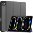 For iPad Pro 13 2024 Custer TPU Pure Color 3-Fold Holder Smart Leather Tablet Case with Pen Tray(Grey) - iPad Pro 13 2024 Cases by PMC TechLife | Online Shopping South Africa | PMC TechLife | Buy Now Pay Later Mobicred