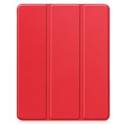 For iPad Air 13 2024 / 2025 Custer TPU Pure Color 3-Fold Holder Smart Leather Tablet Case with Pen Tray(Red)