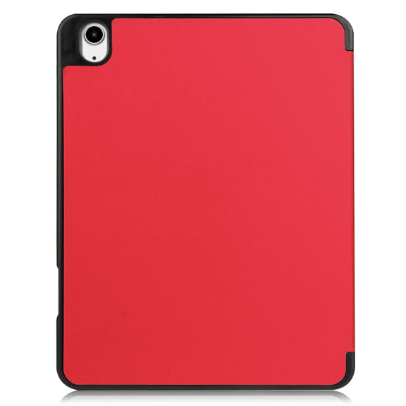For iPad Air 13 2024 / 2025 Custer TPU Pure Color 3-Fold Holder Smart Leather Tablet Case with Pen Tray(Red)