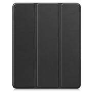 For iPad Air 13 2024 / 2025 Custer TPU Pure Color 3-Fold Holder Smart Leather Tablet Case with Pen Tray(Black)