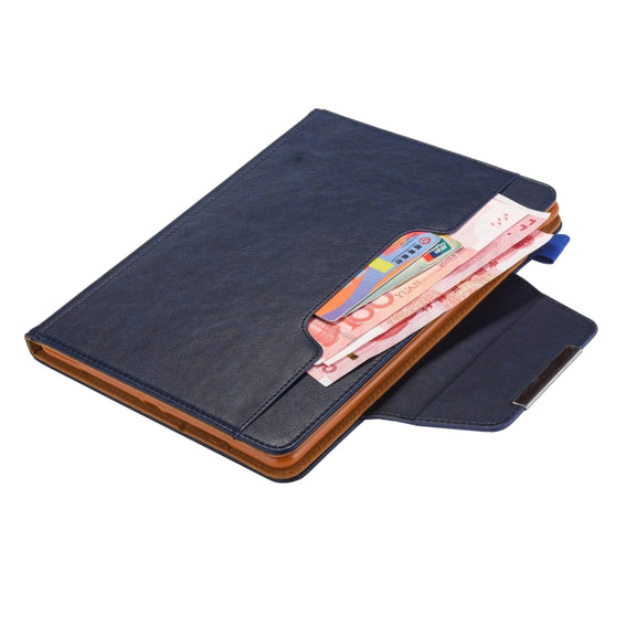For iPad Pro 13 2024 Solid Color Metal Buckle Leather Smart Tablet Case(Royal Blue)