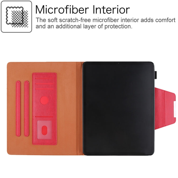 For iPad Pro 13 2024 Solid Color Metal Buckle Leather Smart Tablet Case(Red)