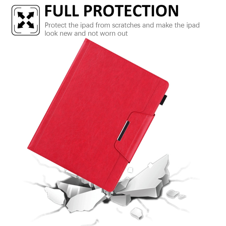 For iPad Pro 13 2024 Solid Color Metal Buckle Leather Smart Tablet Case(Red)