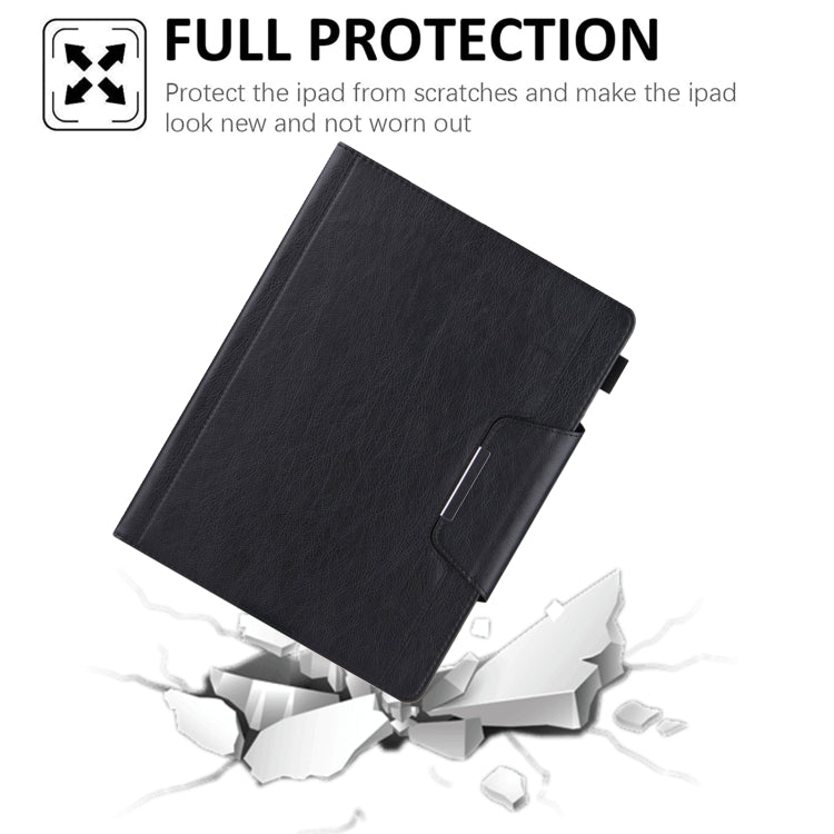 For iPad Pro 11 2024 Solid Color Metal Buckle Leather Smart Tablet Case(Black)