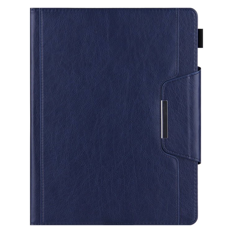 For iPad Pro 11 2024 Solid Color Metal Buckle Leather Smart Tablet Case(Royal Blue)