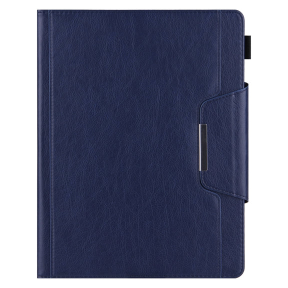 For iPad Pro 11 2024 Solid Color Metal Buckle Leather Smart Tablet Case(Royal Blue)