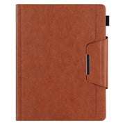 For iPad Pro 11 2024 Solid Color Metal Buckle Leather Smart Tablet Case(Brown)