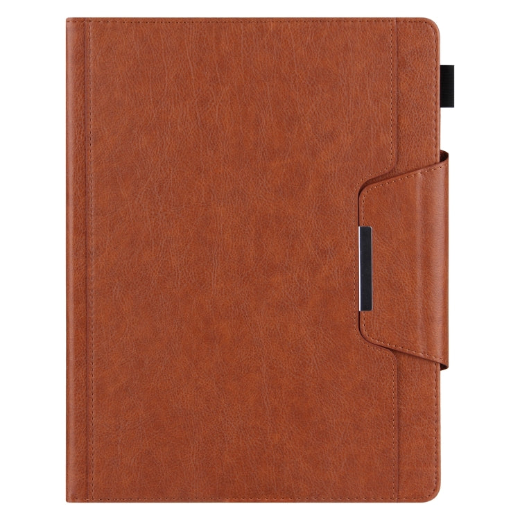 For iPad Pro 11 2024 Solid Color Metal Buckle Leather Smart Tablet Case(Brown)
