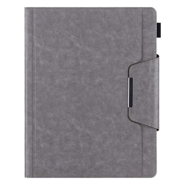 For iPad Pro 11 2024 Solid Color Metal Buckle Leather Smart Tablet Case(Grey)