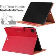 For iPad Pro 11 2024 Solid Color Metal Buckle Leather Smart Tablet Case(Red)