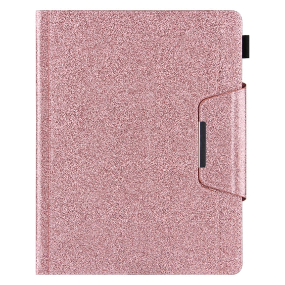 For iPad Pro 13 2024 Glitter Metal Buckle Leather Smart Tablet Case(Rose Gold)