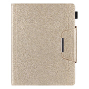 For iPad Pro 13 2024 Glitter Metal Buckle Leather Smart Tablet Case(Gold)