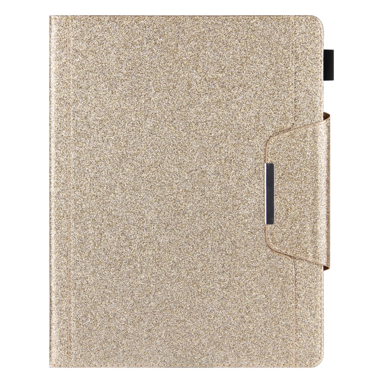 For iPad Pro 13 2024 Glitter Metal Buckle Leather Smart Tablet Case(Gold)