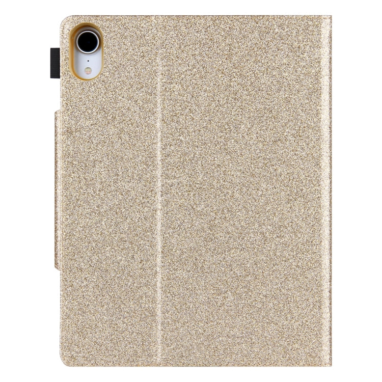 For iPad Pro 13 2024 Glitter Metal Buckle Leather Smart Tablet Case(Gold)