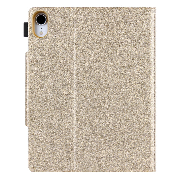 For iPad Pro 13 2024 Glitter Metal Buckle Leather Smart Tablet Case(Gold)