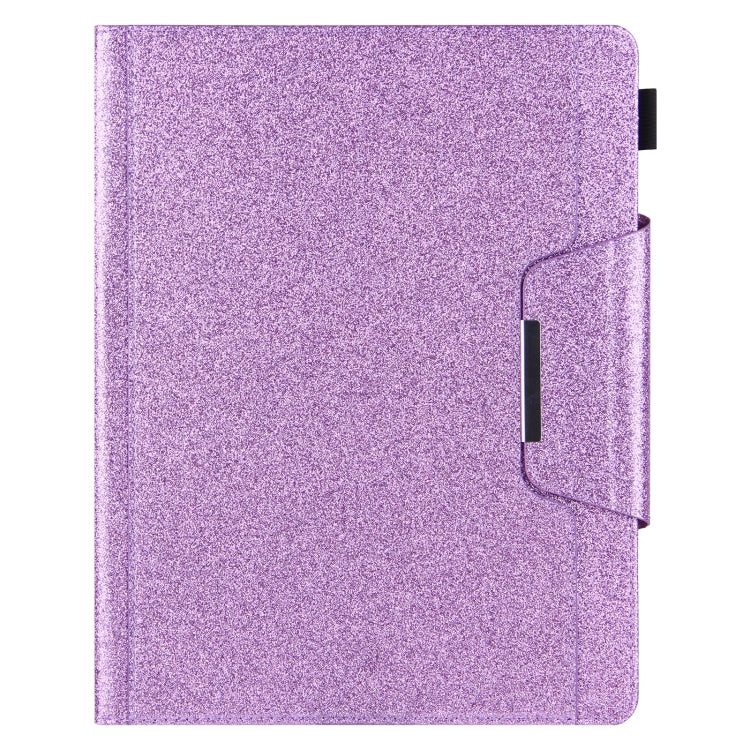 For iPad Pro 13 2024 Glitter Metal Buckle Leather Smart Tablet Case(Purple)