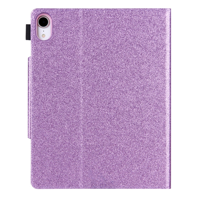 For iPad Pro 13 2024 Glitter Metal Buckle Leather Smart Tablet Case(Purple)