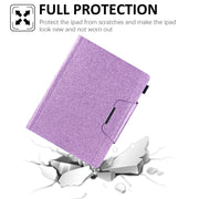 For iPad Pro 13 2024 Glitter Metal Buckle Leather Smart Tablet Case(Purple)