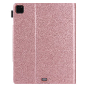 For iPad Pro 11 2024 Glitter Metal Buckle Leather Smart Tablet Case(Rose Gold)