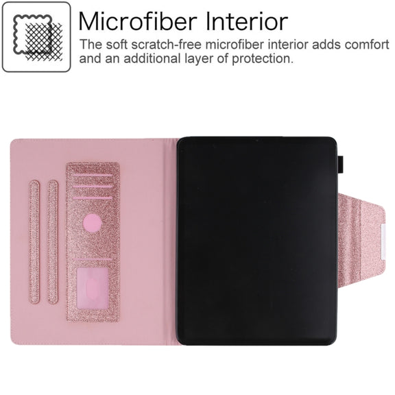For iPad Pro 11 2024 Glitter Metal Buckle Leather Smart Tablet Case(Rose Gold)