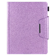 For iPad Pro 11 2024 Glitter Metal Buckle Leather Smart Tablet Case(Purple)