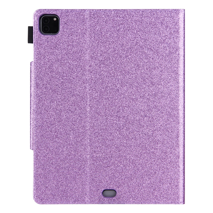 For iPad Pro 11 2024 Glitter Metal Buckle Leather Smart Tablet Case(Purple)