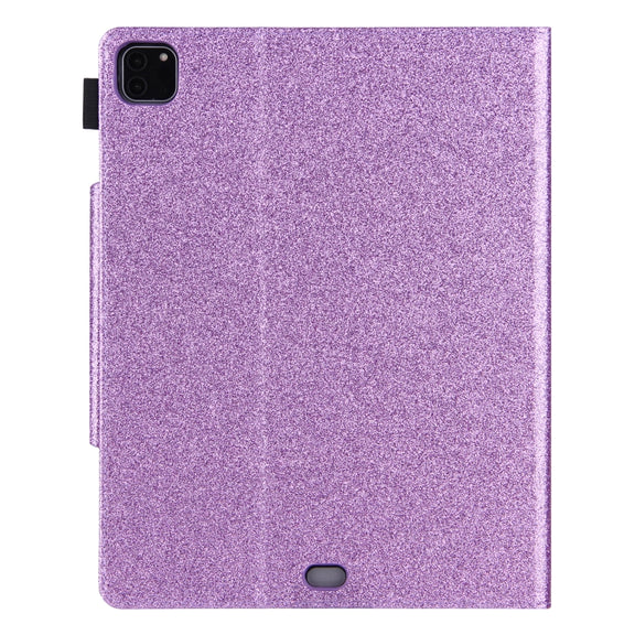 For iPad Pro 11 2024 Glitter Metal Buckle Leather Smart Tablet Case(Purple)