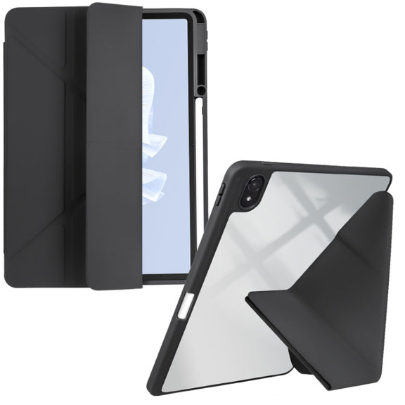 For Huawei MatePad Air 11.5 2023 Clear Acrylic Deformation Leather Tablet Case(Black)