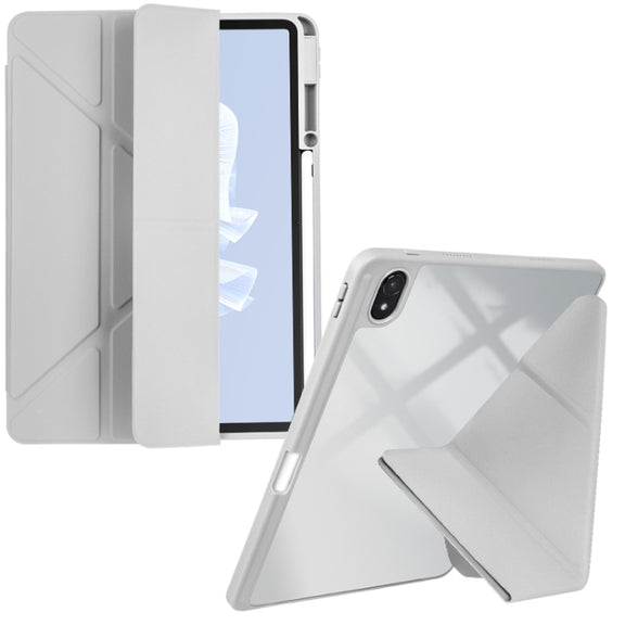 For Huawei MatePad Air 11.5 2023 Clear Acrylic Deformation Leather Tablet Case(Grey)