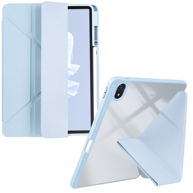 For Huawei MatePad Air 11.5 2023 Clear Acrylic Deformation Leather Tablet Case(Ice Blue)