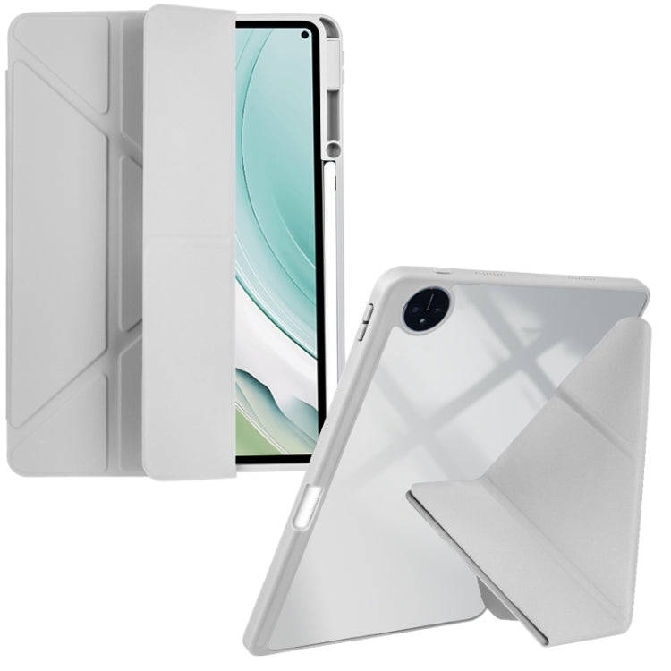 For Huawei MatePad Pro 11 2022 / 2024 Clear Acrylic Deformation Leather Tablet Case(Grey)