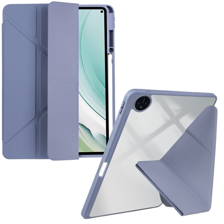 For Huawei MatePad Pro 11 2022 / 2024 Clear Acrylic Deformation Leather Tablet Case(Lavender Purple)