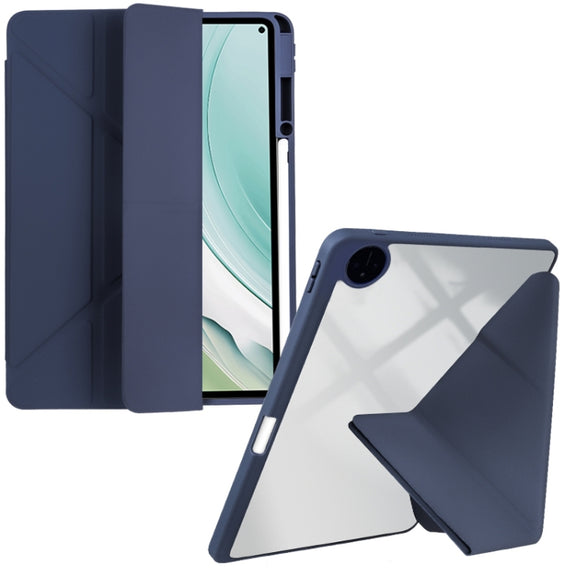 For Huawei MatePad Pro 11 2022 / 2024 Clear Acrylic Deformation Leather Tablet Case(Dark Blue)