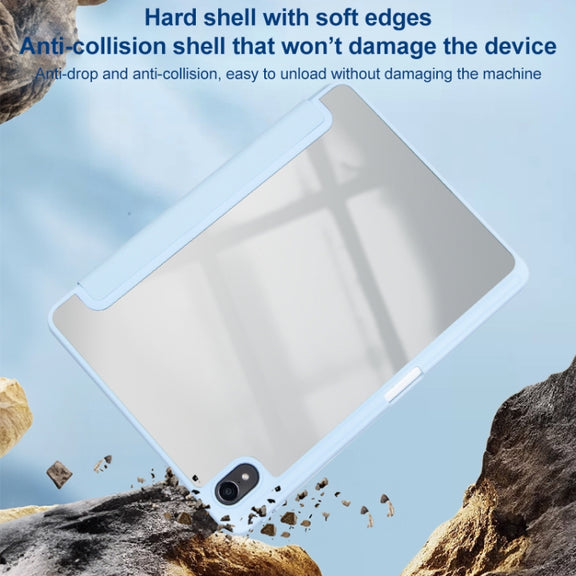 For Huawei MatePad 10.4 Clear Acrylic Deformation Leather Tablet Case(Black)