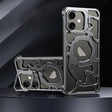 For iPhone 16 Auspicious Cloud Series MagSafe Metal Phone Case with Bracket(Grey) - iPhone 16 Cases by PMC TechLife | Online Shopping South Africa | PMC TechLife | Buy Now Pay Later Mobicred